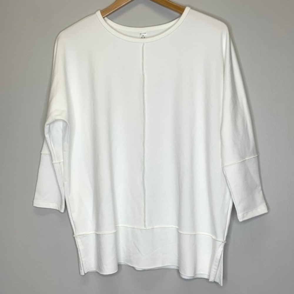 Spanx AirEssentials Oversized 3/4 Sleeve Seamed Top White 50171R Small‎